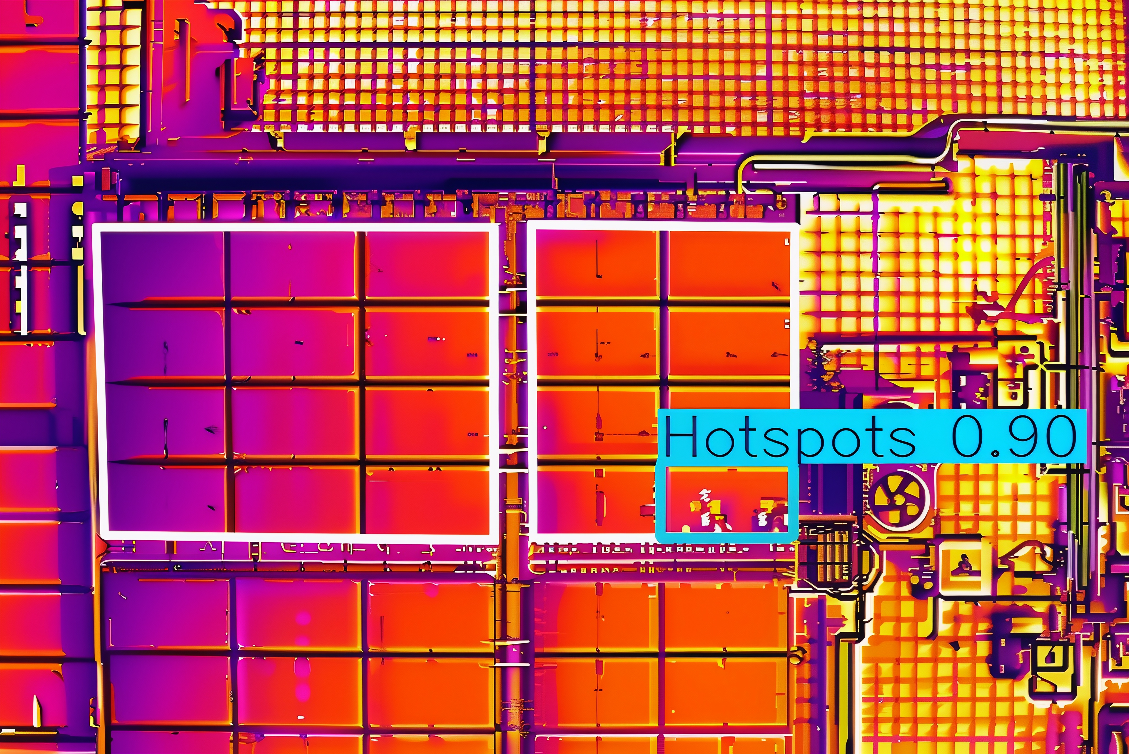 Solar panel with thermal view