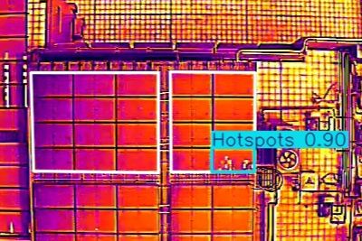 Solar panel with thermal view